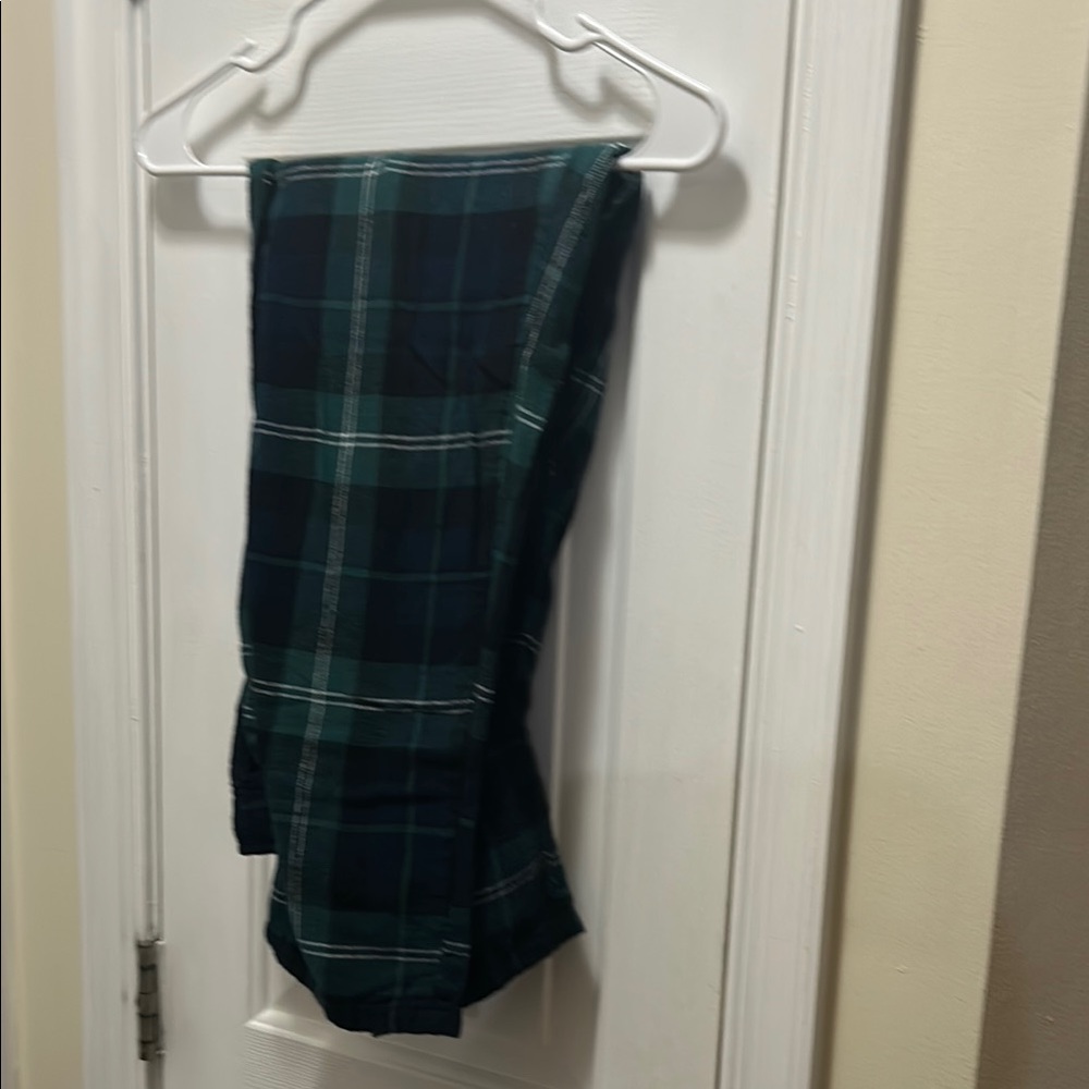 Old Navy Men's Plaid PJ Pants - Green and Blue